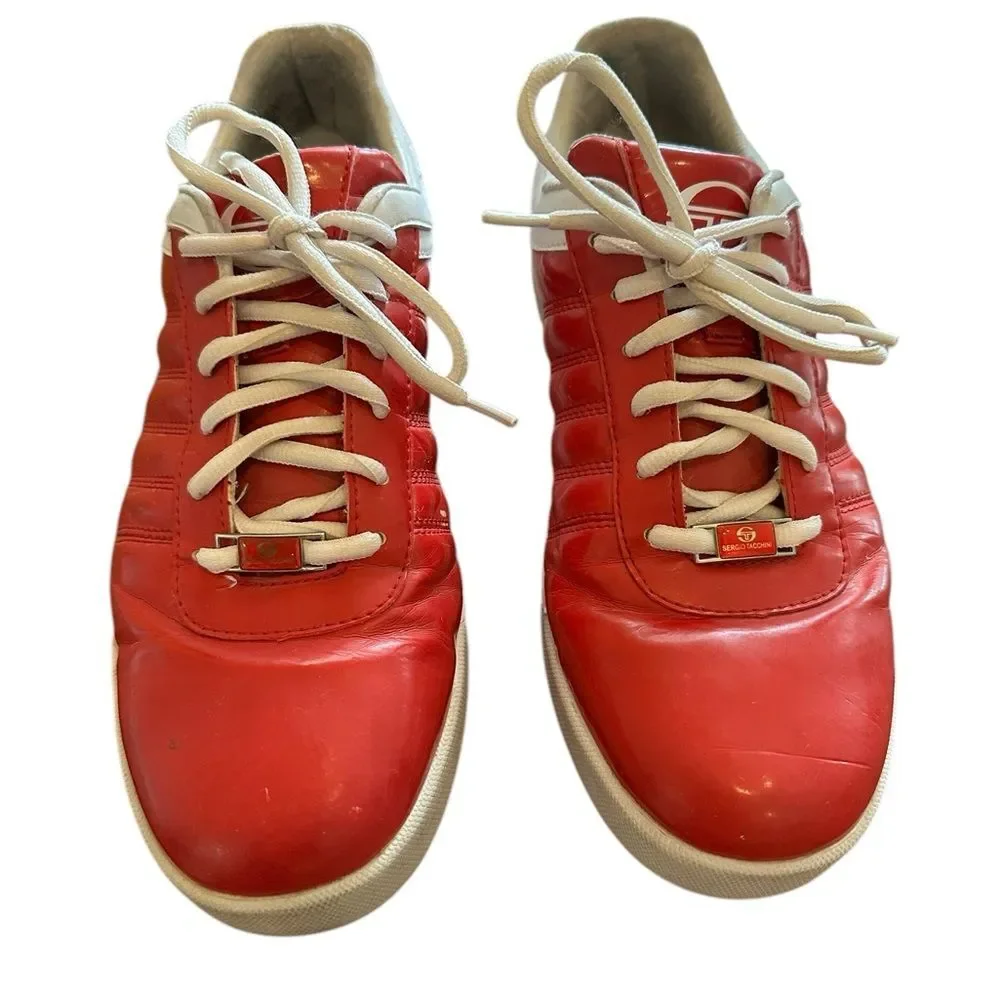 Men’s Sergio Tacchini Red Leather Sneakers Size 10.5